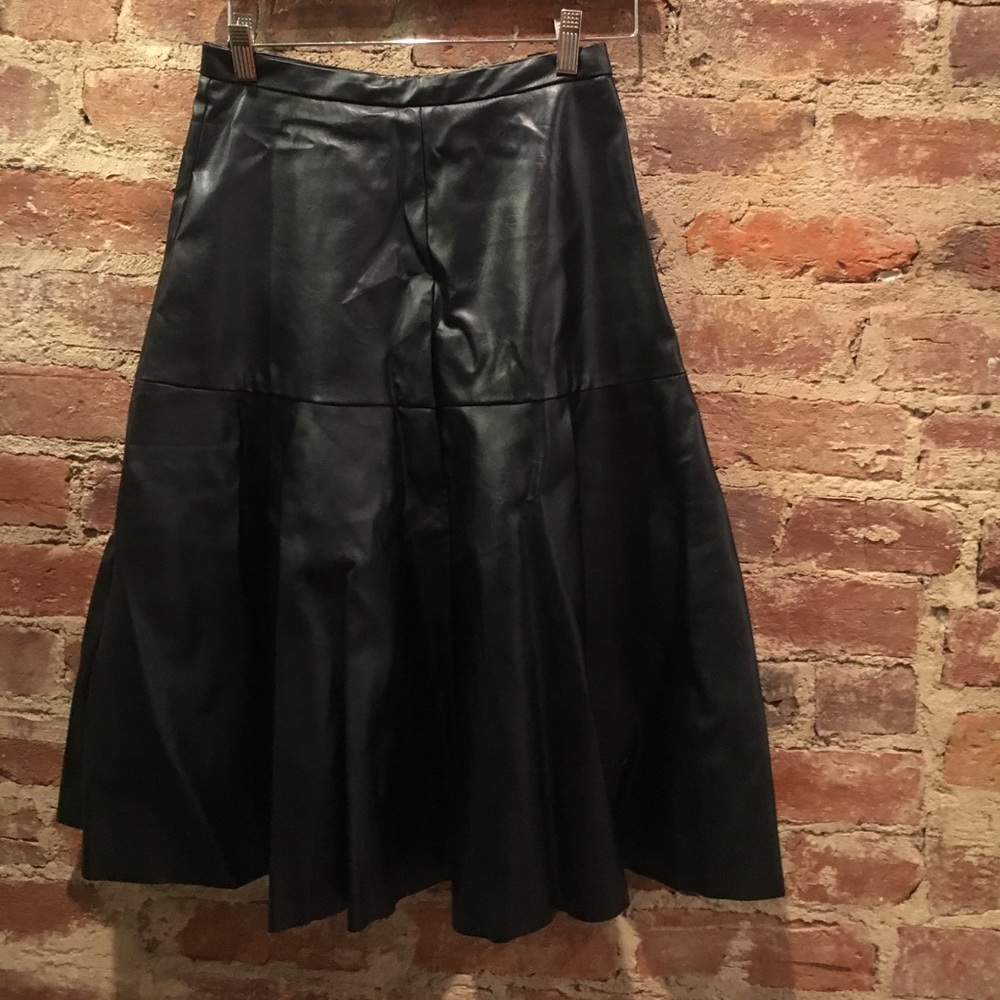 JOA vegan leather midi skirt